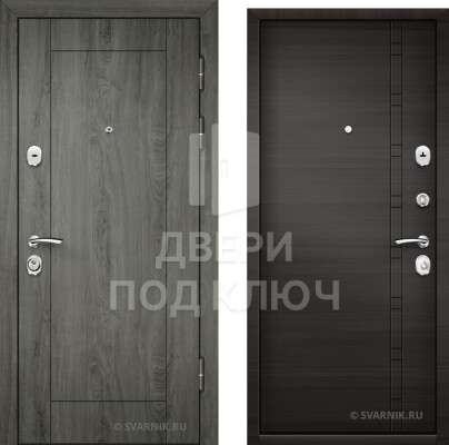 Входная металлическая дверь серая под ключ в коттедж ДПК-5067